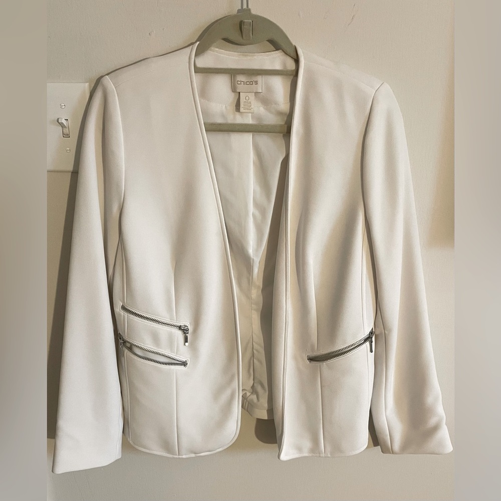 Chico's, Blazer, Fits Reg Size 4, White